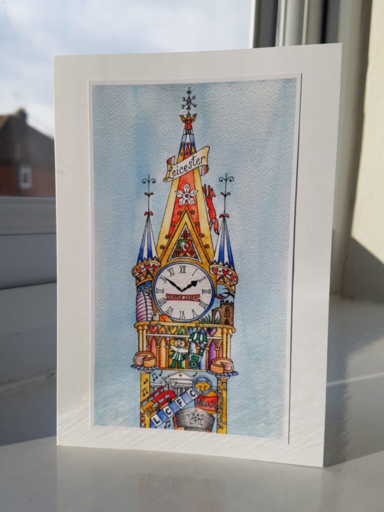 Clock tower card