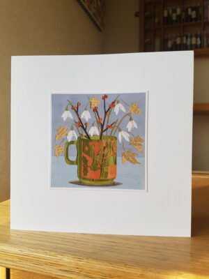 Greeting Card : Hornsea Mug with Snowdrops