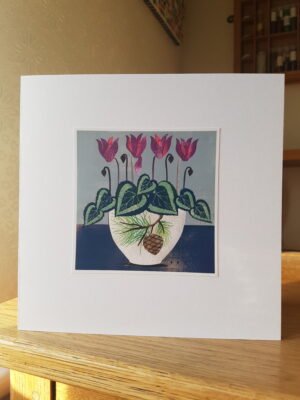 Greeting Card : Bowl of Cyclamen