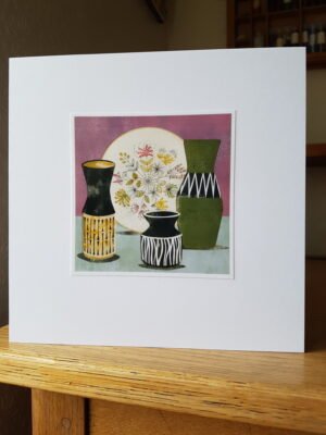 Greeting Card : Shelley Plate and Hornsea Vases