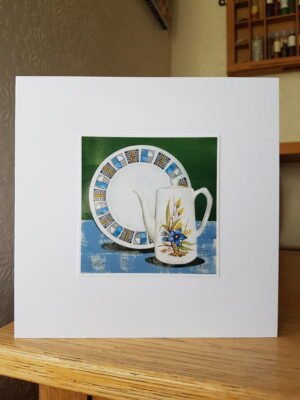 Greeting Card :  Meakin Coffee Pot and Kathie Winkle Plate