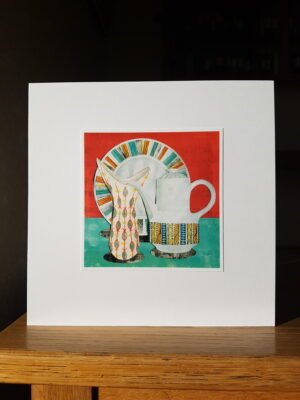 Greeting Card :  Meakin Plate, Poole Vase and Kathie Winkle Coffee Pot