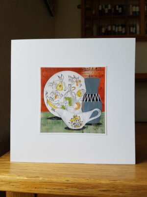 Greeting Card :  Chianti Plate and Hornsea Vase