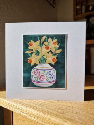 Greeting Card : Daffs in a Poole Vase