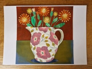 Original Collage – Hellebore Jug