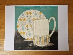 Original Collage – Safari Coffee Pot and Kathie Winkle Compass Plate