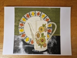 Original Collage – Mexico Plate and Mystic Charm Coffee Pot