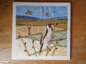 Original Embroidery – Goldfinches