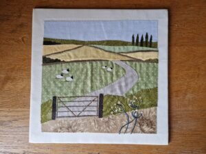 Original Embroidery – Sheep in the Field