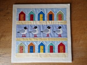 Original Embroidery – Beach Huts and Gulls