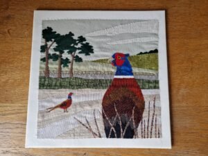 Original Embroidery – Field of Pheasants