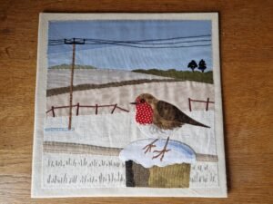 Original Embroidery – Winter Robin