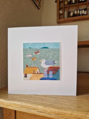 Greeting Card : Gull on a chimney pot