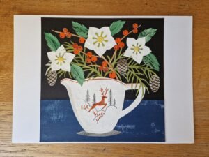 Original Christmas Collage : Leaping Deer Jug