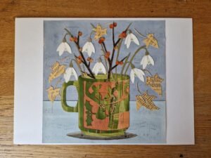Original Christmas Collage : Hornsea Reindeer Mug With Snowdrops