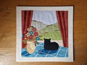Original Embroidery : Cat in the Window