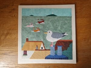 Original Embroidery : Gull on a chimney pot