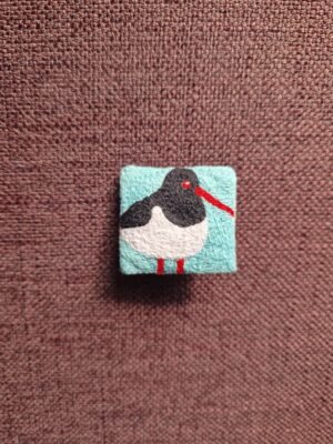 Oystercatcher Light Blue Brooch