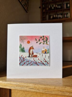 Greeting Card : Fox and Sunset