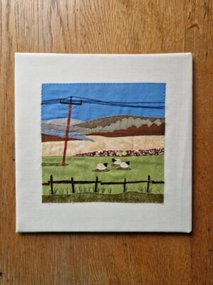 Original Hand Stitched Applique : Sheep Asleep