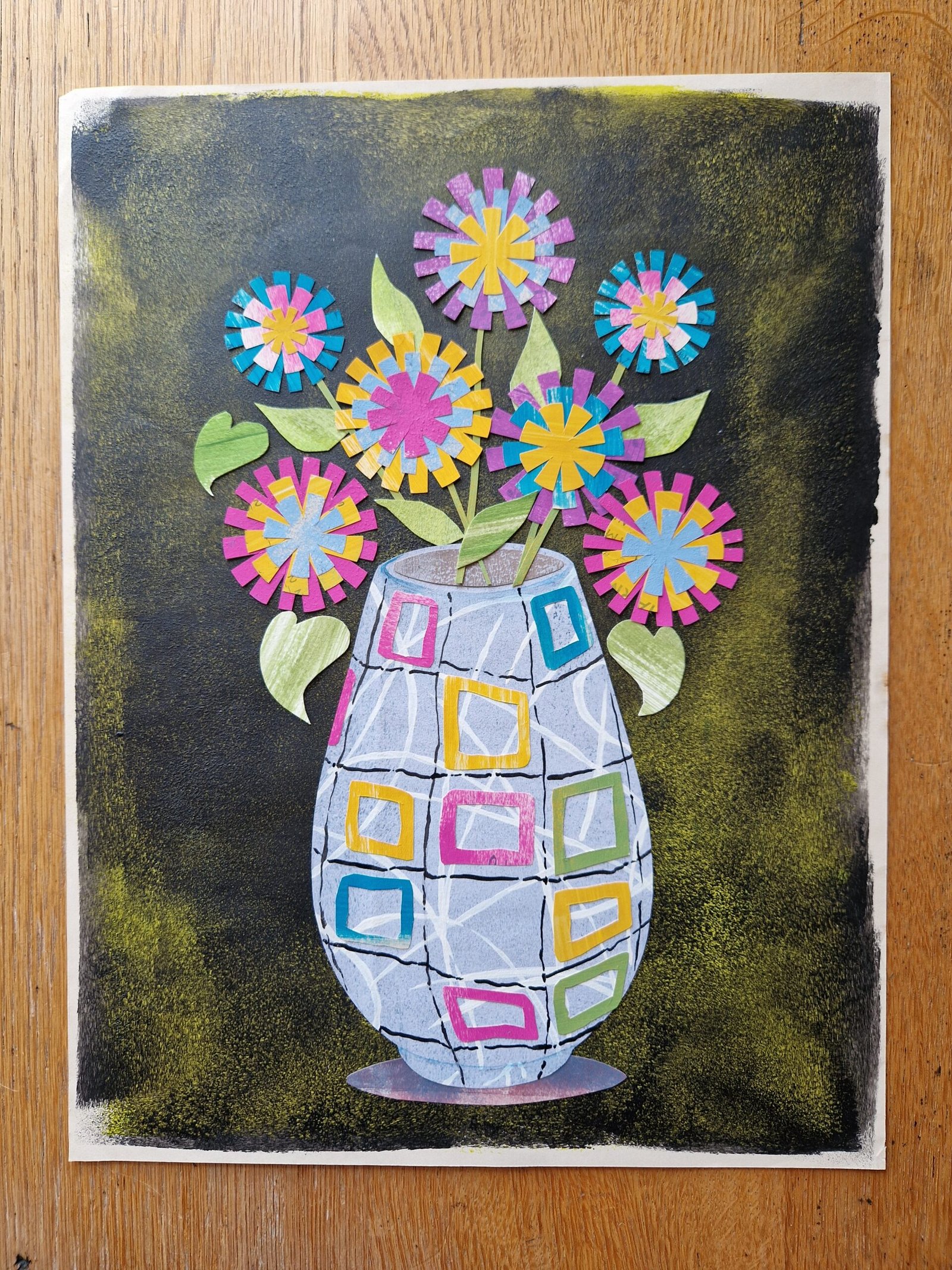 Victoria Whitlam - Italian Vase and Flowers Original Collage