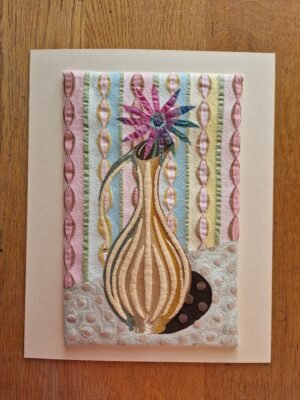 Free Motion Machine Stitched : Embroidered 50’s Vase