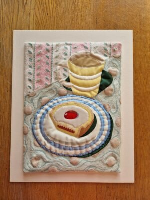 Free Motion Machine Stitched : Embroidered Tea and Cake