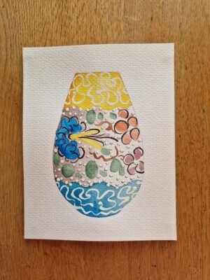 Original Watercolour : Bobbly Vase 3