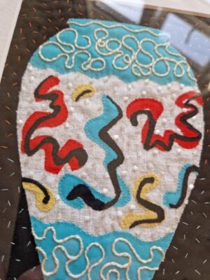 Hand stitched Applique : Embroidered Italian Vase