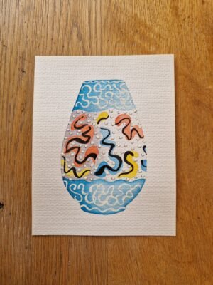 Original Watercolour : Bobbly Vase 1
