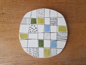 Original Collage on MDF : Midwinter Chequers Wall Plaque