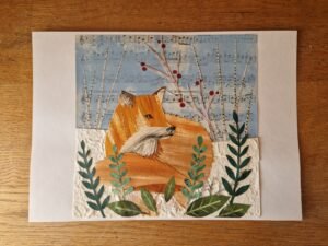 Original Collage : Cozy Fox